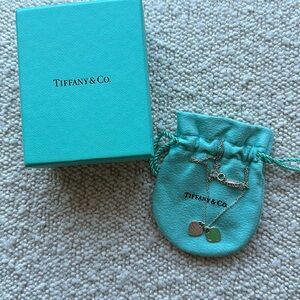 Authentic TIFFANY & CO Return to Tiffany Mini Double Heart Necklace